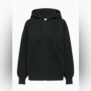 Cozy Sweatfleece Boyfriend Zip Hoodie, Size XS in Black